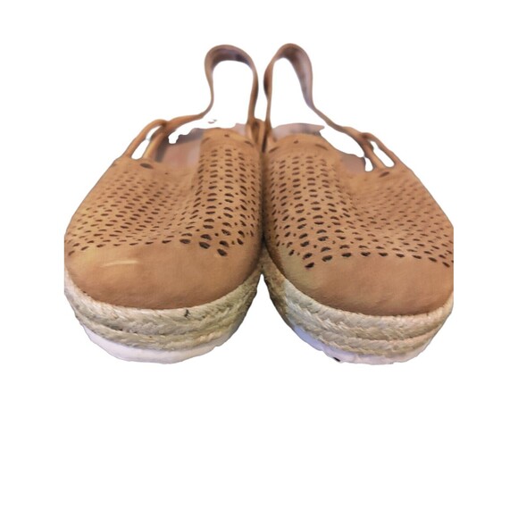 Earth Buran Women's sandals Azalea Tan Platform Espadrille Suede slip on sz 7.5 - Picture 4 of 7